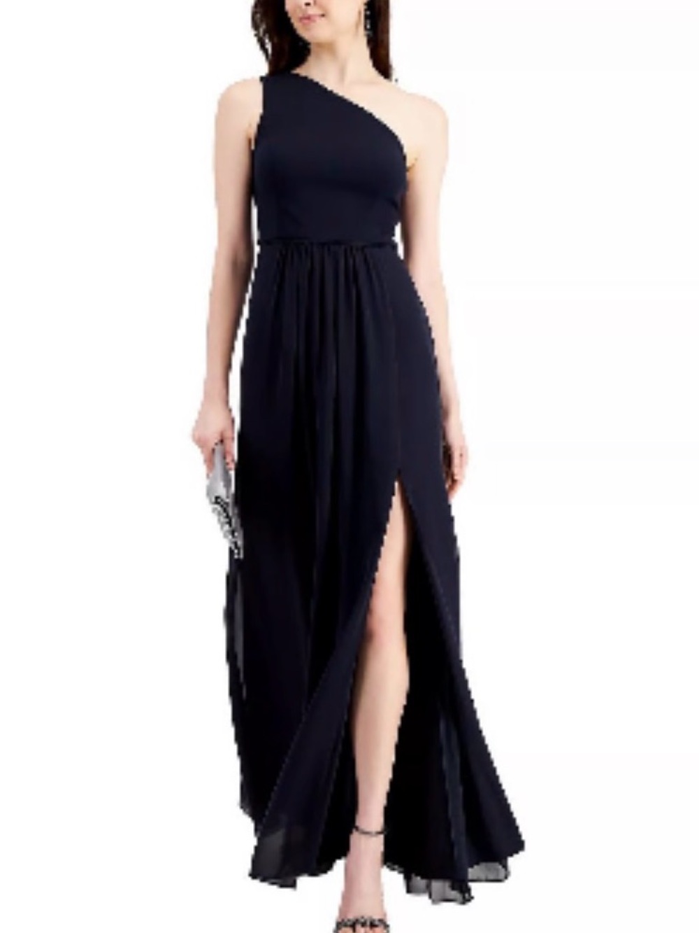 Adrianna Papell One Shoulder Chiffon Gown